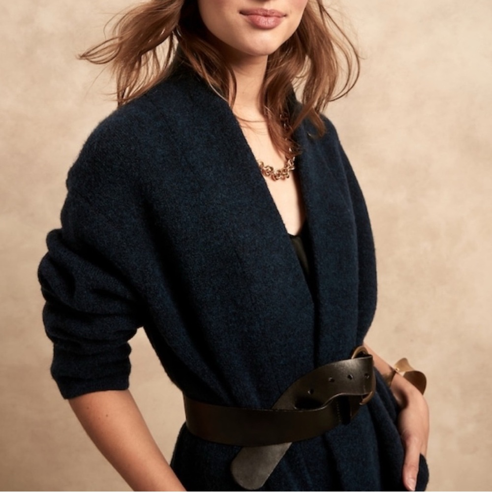 banana republic aire cocoon coatigan navy